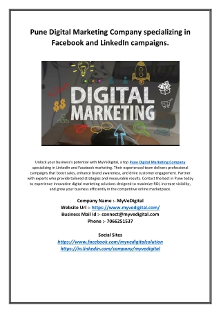 Pune Digital Marketing Company specializing in Facebook and LinkedIn campaigns.
