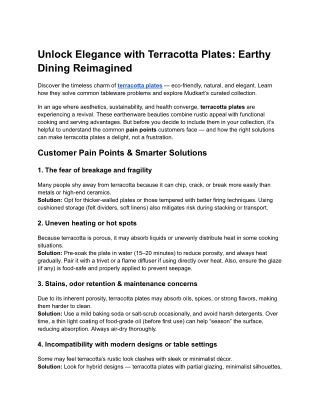 Unlock Elegance with Terracotta Plates Earthy Dining Reimagined