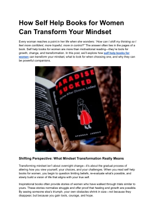 How Self Help Books for Women Can Transform Your Mindset