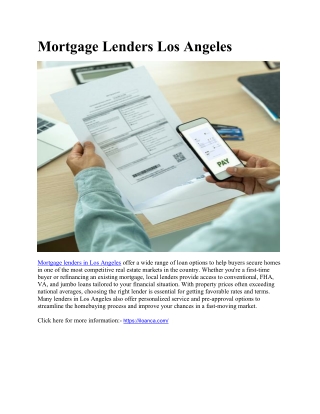 Mortgage Lenders Los Angeles - Save Financial