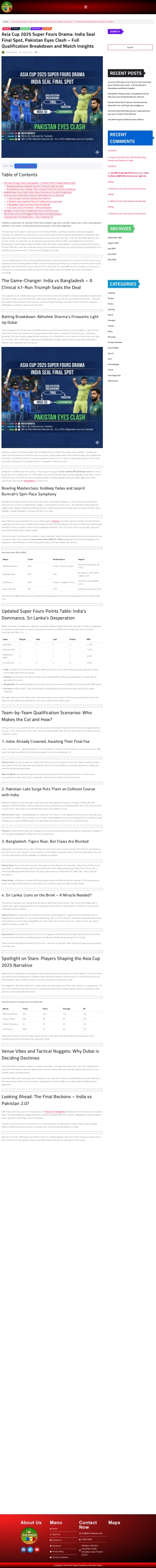 Asia Cup 2025 Super Fours Drama: India Seal Final Spot, Pakistan Eyes Clash – Fu