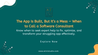The App Is Built, But It’s a Mess — When to Call a Software Consultant
