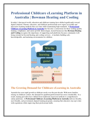 Professional Childcare eLearning Platform in Australia : EarlylearningManagement