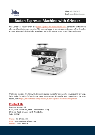 Budan Espresso Machine with Grinder