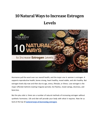 Natural Ways to Increase Estrogen Levels