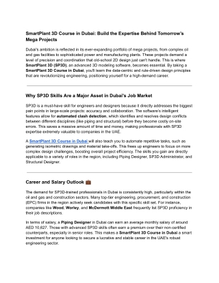 SmartPlant 3D Course in Dubai_ Build the Expertise Behind Tomorrow’s Mega Projects (1)