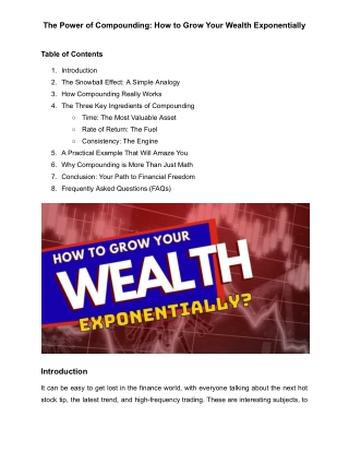 The Power of Compounding_ How to Grow Your Wealth Exponentially