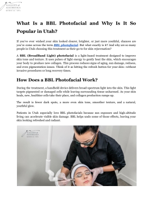 What Is a BBL Photofacial and How Can It Transform Your Skin_