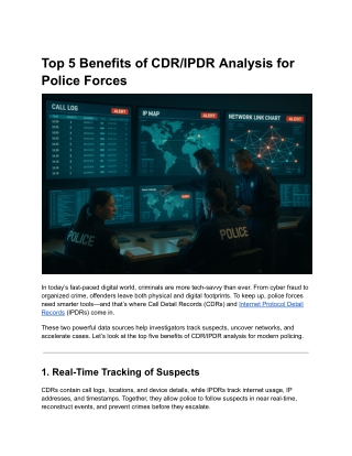 Top 5 Benefits of CDR/IPDR Analysis for Police Forces