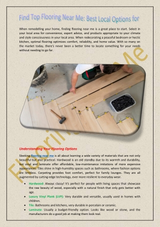 Find Top Flooring Near Me: Best Local Options for Your Home