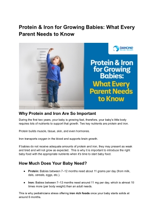 Protein & Iron for Growing Babies: What Every Parent Needs to Know