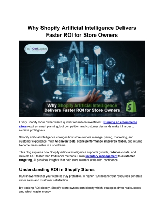 The Role of Shopify Artificial Intelligence in Driving Faster ROI