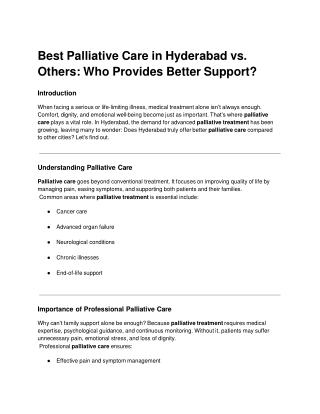 Palliative Care