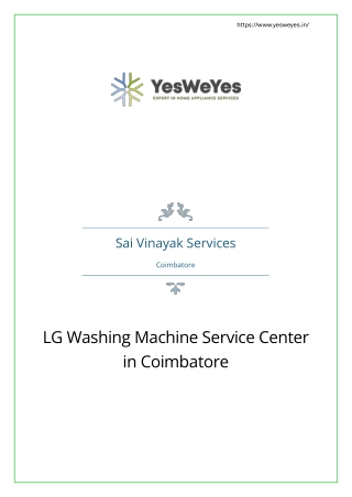 LG Washing Machine Service Center in Coimbatore