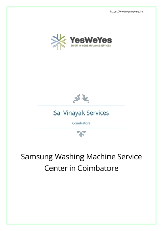 Samsung Washing Machine Service Center in Coimbatore