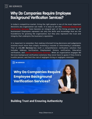 Why Do Companies Require Employee Background Verification Services?