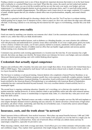 How to Choose a Trustworthy Dentist: A Practical Guide to Finding the Best Fit f