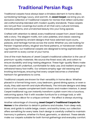 Traditional Persian Rugs