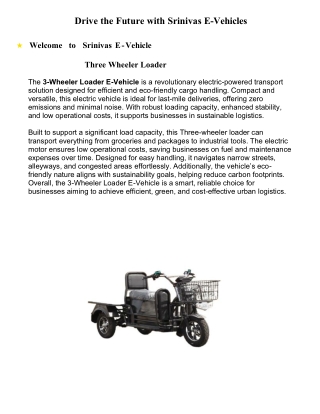 Three Wheeler Loader