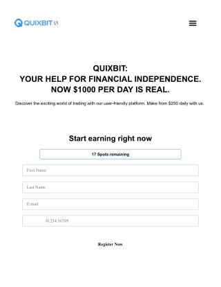 quixbit: Your help for financial independence. Now $1000 per day is real.