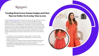 Trending Floral Cotton Dresses Designs and Prints That Are Perfect For Everday Wear in 2025