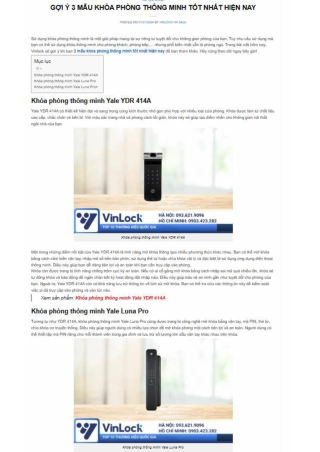 GỢI Ý 3 MẪU KHÓA PHÒNG THÔNG MINH TỐT NHẤT HIỆN NAY