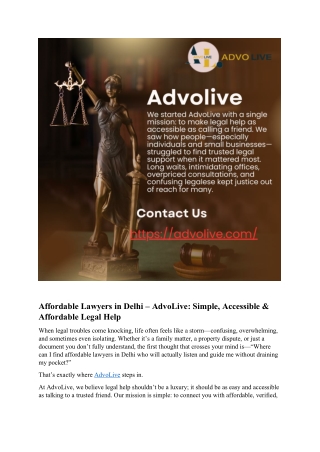 Affordable Lawyers in Delhi