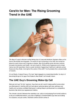 CeraVe for Men_ The Rising Grooming Trend in the UAE