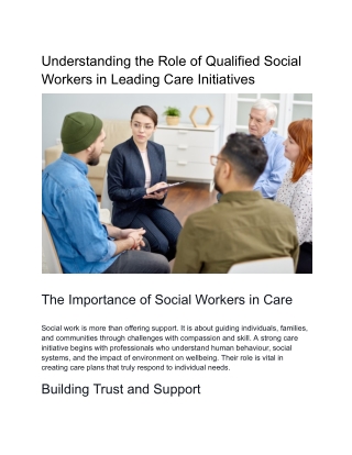 Understanding the Role of Qualified Social Workers in Leading Care Initiatives