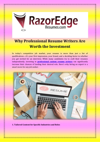Why Professional Resume Writers Are Worth the Investment