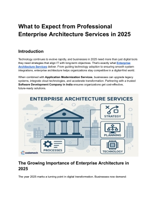 What to Expect from Professional Enterprise Architecture Services in 2025