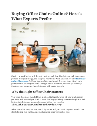 Buying Office Chairs Online: Expert Picks