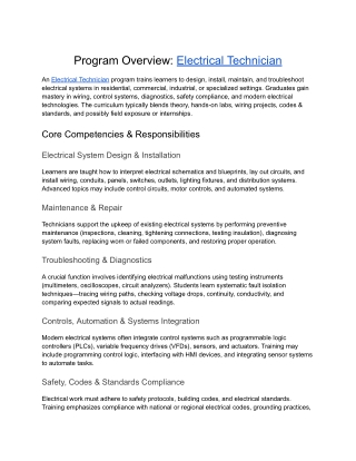 Electrical Technician