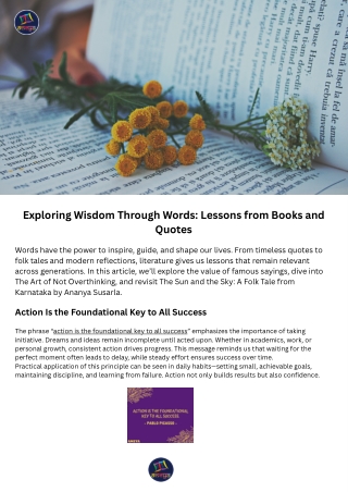 Lessons from Books and Quotes