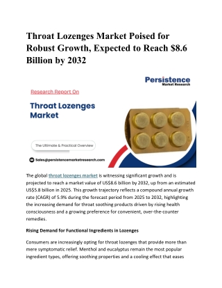 Throat Lozenges Market