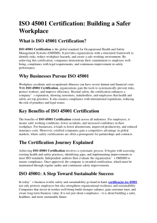 ISO 45001 Certification - br
