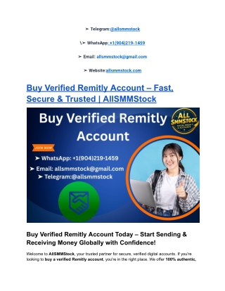 Buy Verified Remitly Account – Fast, Secure & Trusted _ AllSMMStock