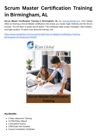 Scrum Master Certification Training in Birmingham, AL