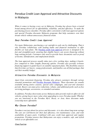 Our Perodua Showroom Near KL – A Seamless Car Buying Experience