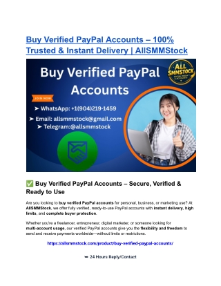 Buy Verified PayPal Accounts – 100% Trusted & Instant Delivery _ AllSMMStock