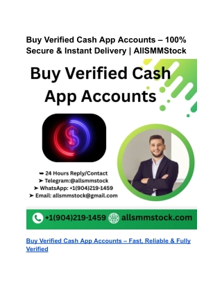 Buy Verified Cash App Accounts – 100% Secure & Instant Delivery _ AllSMMStock