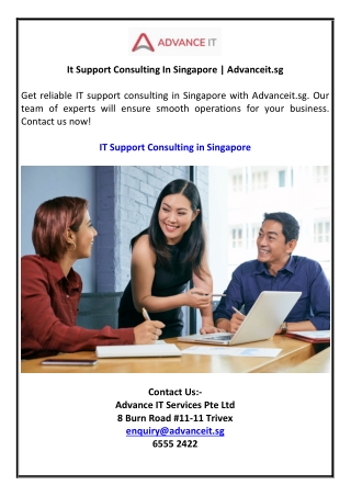 It Support Consulting In Singapore | Advanceit.sg
