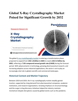 X-Ray Crystallography Market