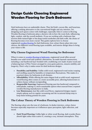 Design Guide Choosing Engineered Wooden Flooring for Dark Bedrooms