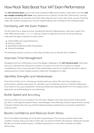 How Mock Tests Boost Your XAT Exam Performance