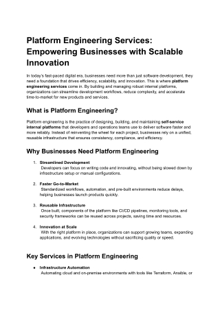 Platform Engineering Services_ Empowering Businesses with Scalable Innovation