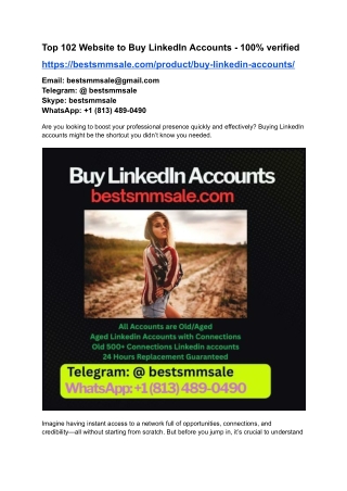 Top 102 Website to Buy LinkedIn Accounts - 100% verified