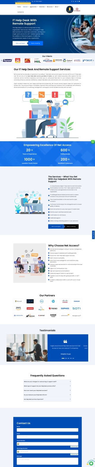 Reliable IT Help Desk Services In India