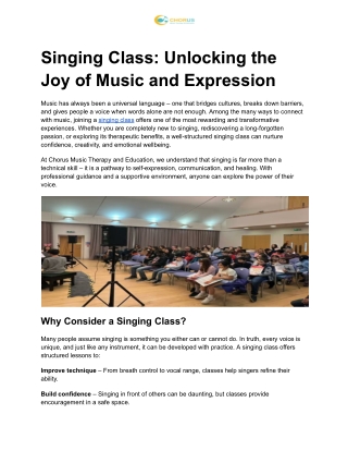 Singing Class