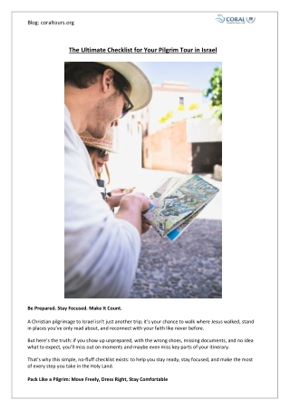 The Ultimate Checklist for Your Pilgrim Tour in Israel